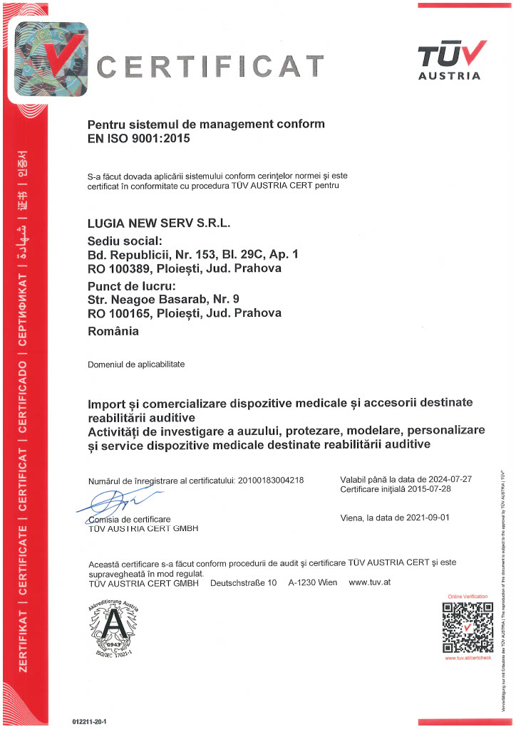 Certificat ISO 9001 Soundservice